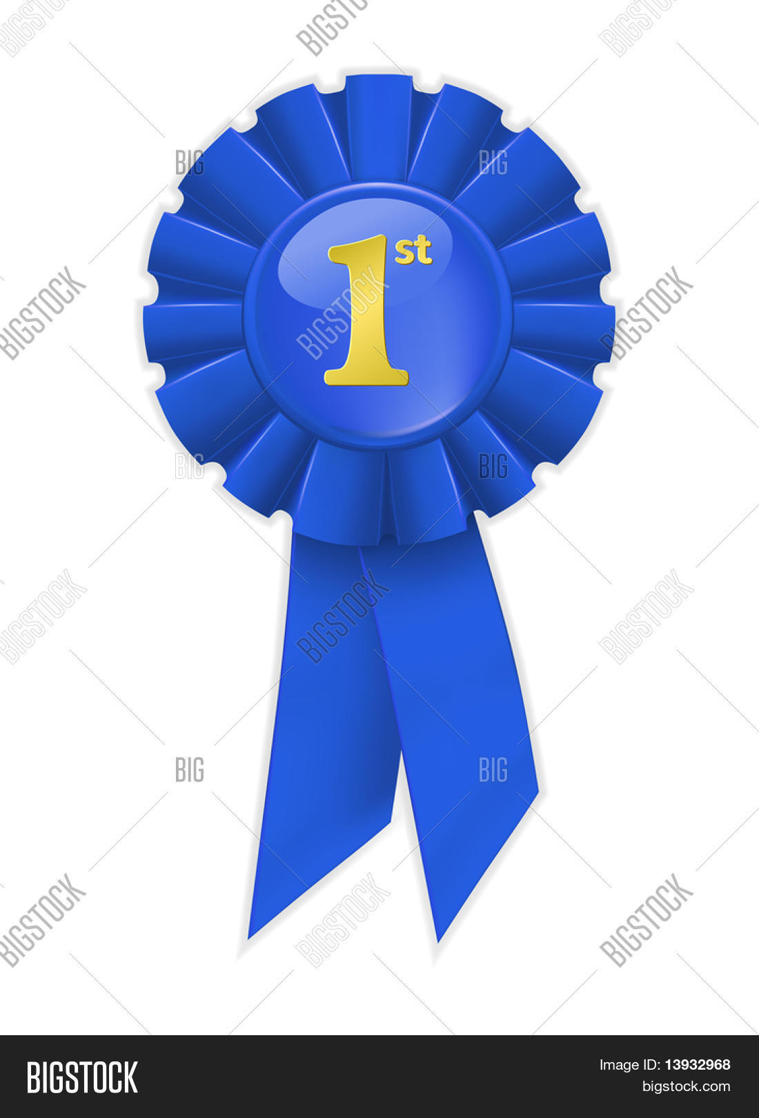 1100x1620 First Place Blue Ribbon, Vector