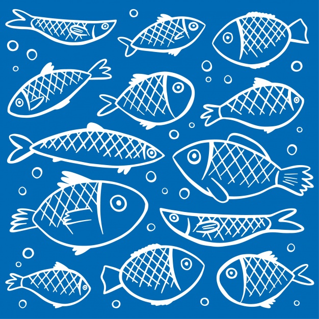 626x626 Fishes Pattern Background Vector Free Download