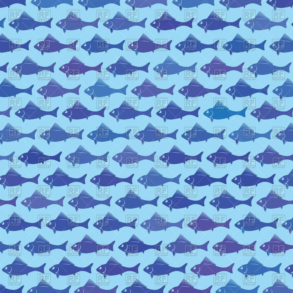 1200x1200 Seamless Background With Fish Silhouettes Vector Image