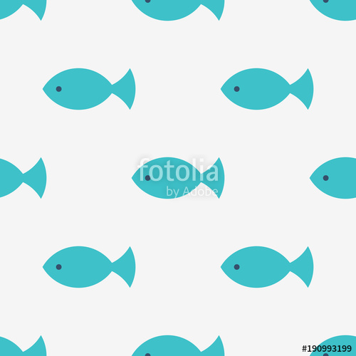 500x500 Seamless Fish Pattern, Kids Simple Texture Baby Shower Background