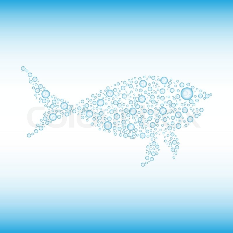 800x800 Bubble Fish On Blue Background, Vector Stock Vector Colourbox
