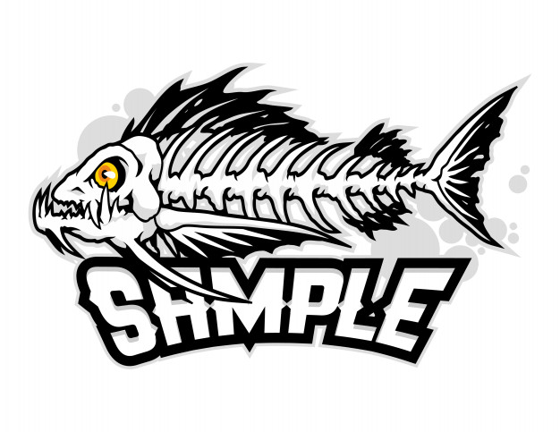 626x483 Illustration Of Angry Fish Bones Cartoon Vector Vector Premium