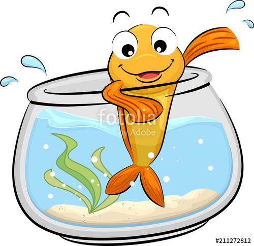 500x485 Fish Mascot Wave Fish Bowl Illustration Stock Image And Royalty