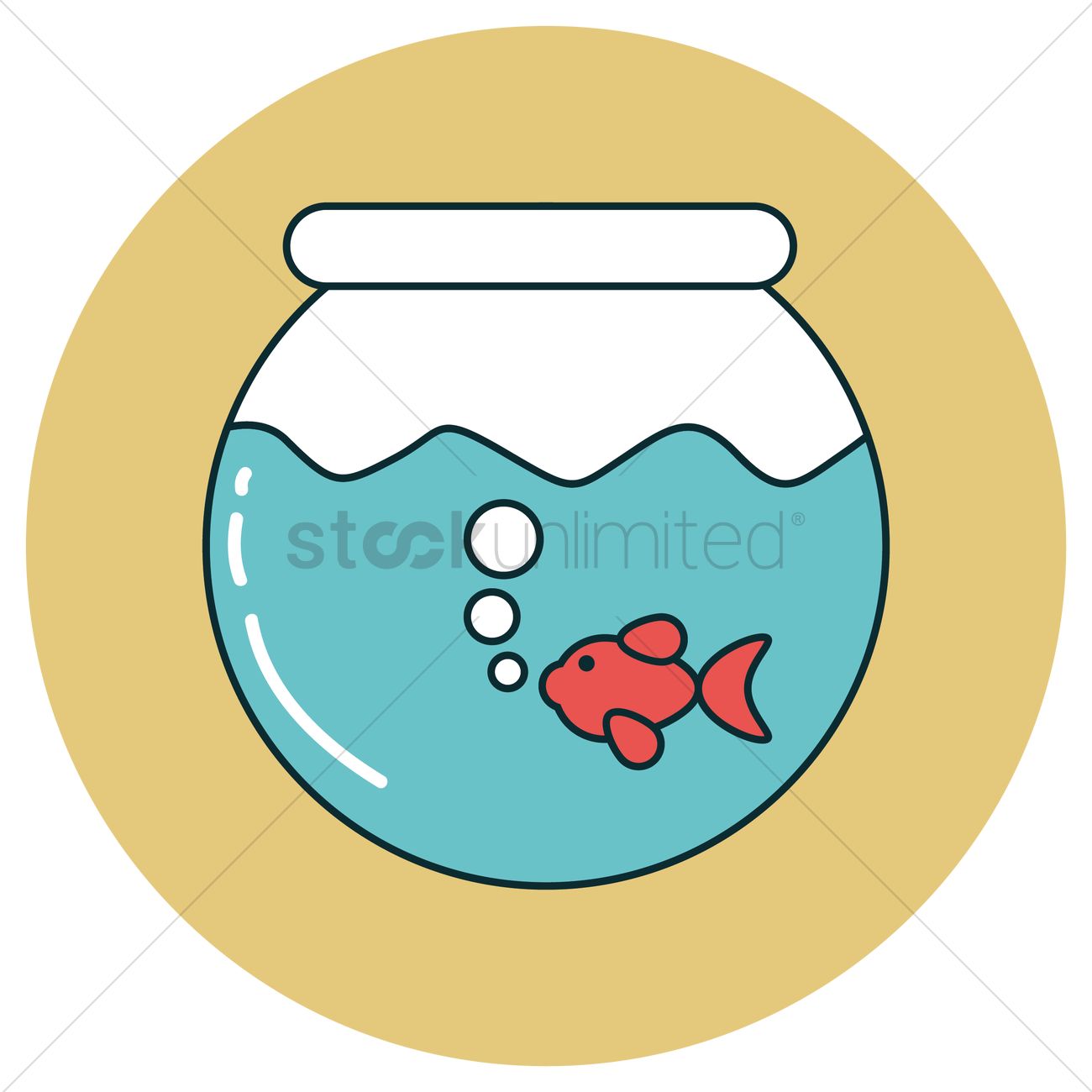 1300x1300 Fish Bowl Vector Image