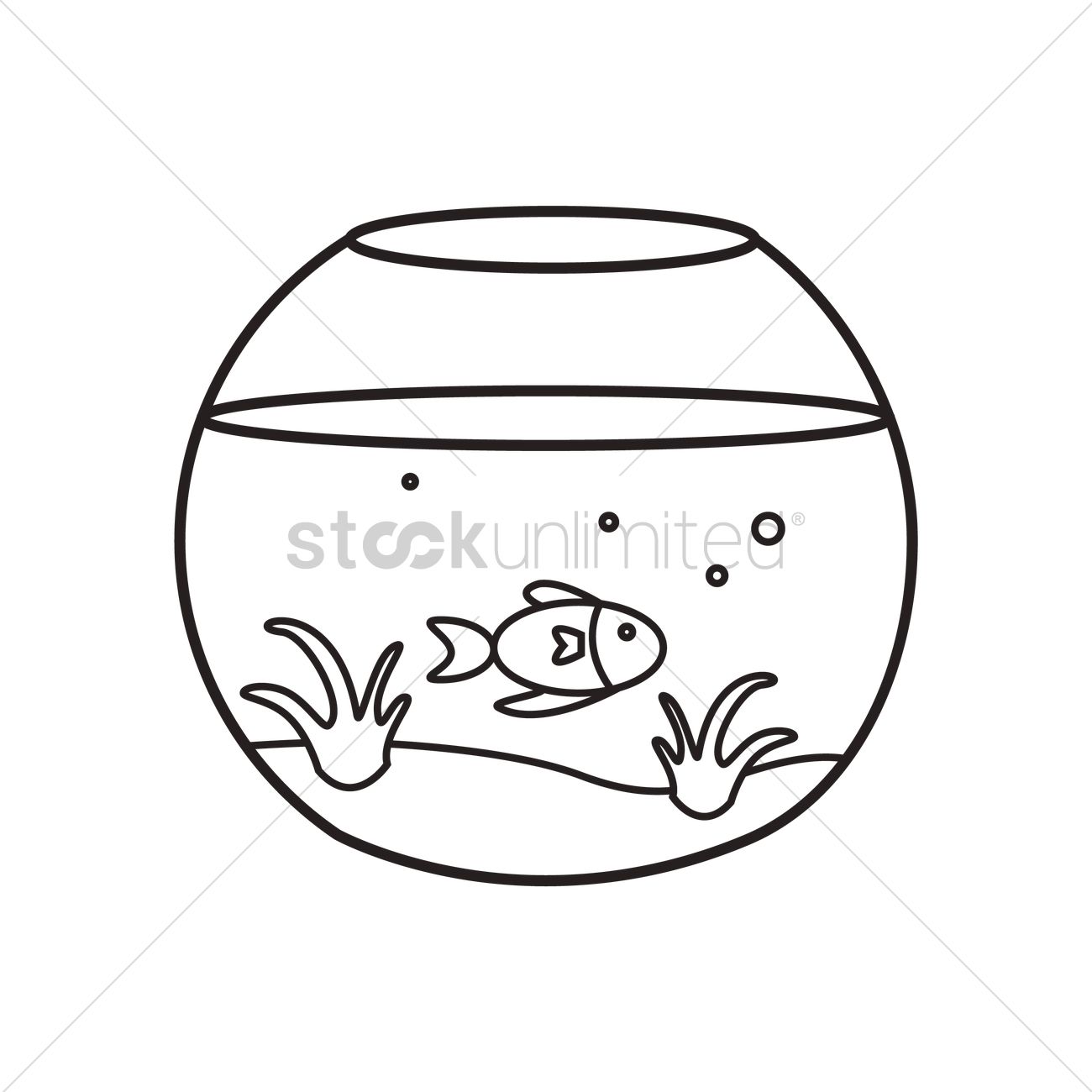 1300x1300 Fish Bowl Vector Image