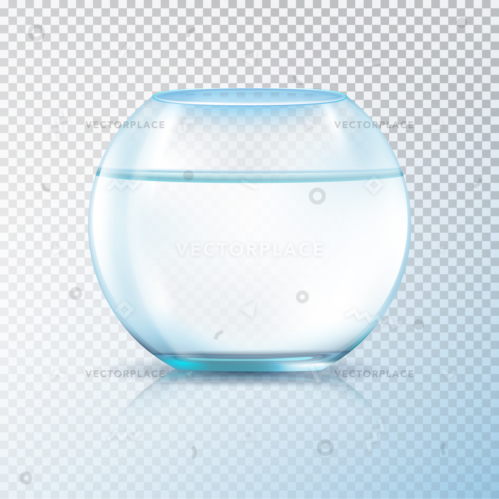 1000x1000 Round Walls Glass Tank Fish Bowl Vector Illustration