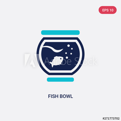 500x500 Two Color Fish Bowl Vector Icon From Furniture Household Concept