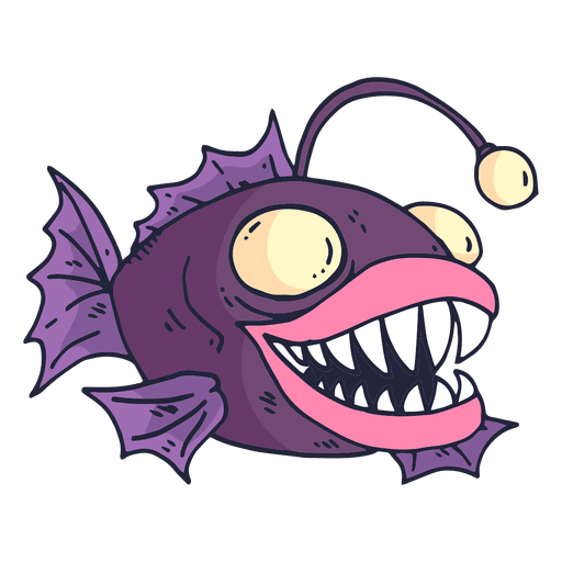 512x512 Purple Fish Cartoon
