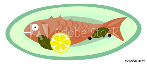 500x219 Yummy Fish Fry Vector Or Color Illustration