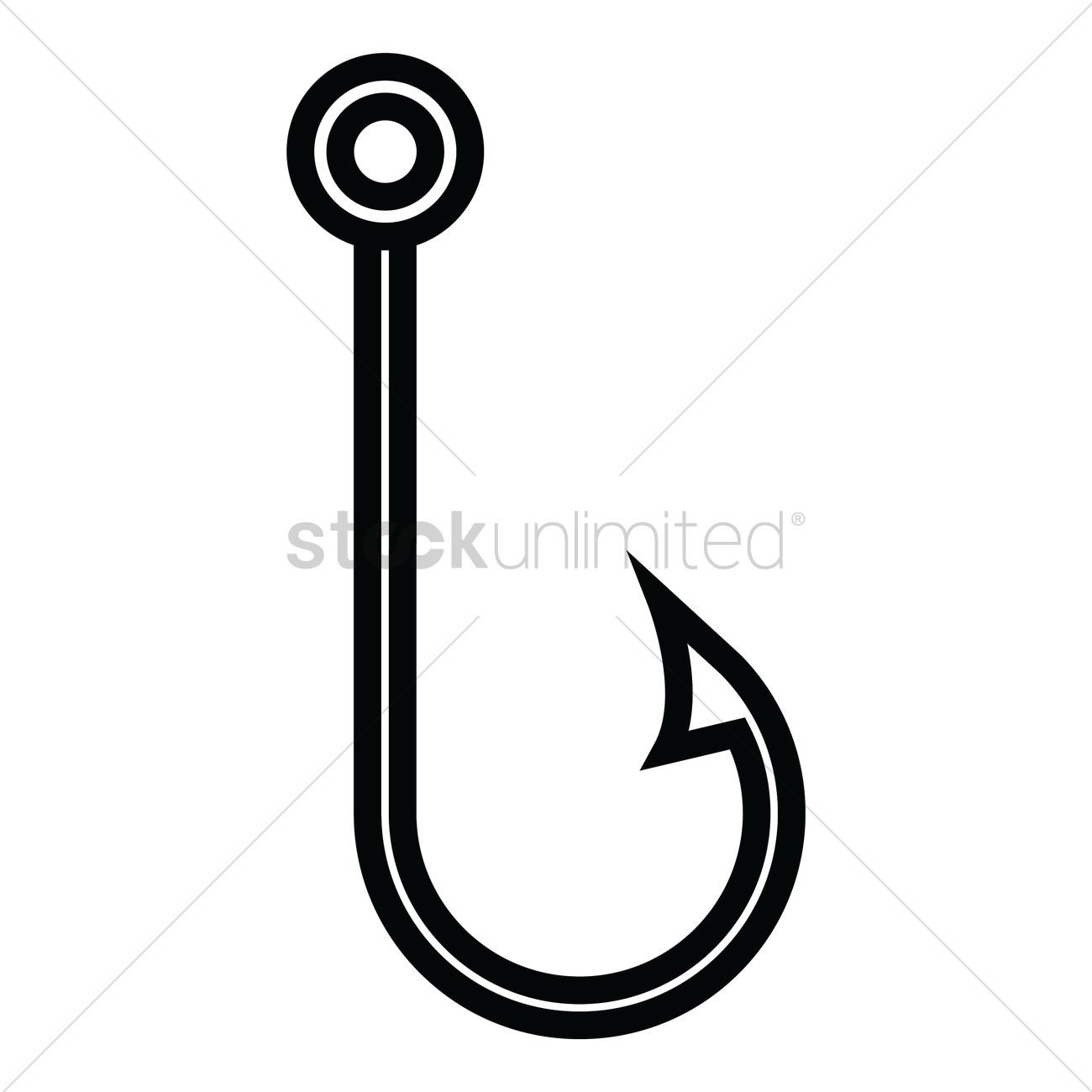 1300x1300 Fishing Hook Vector Image
