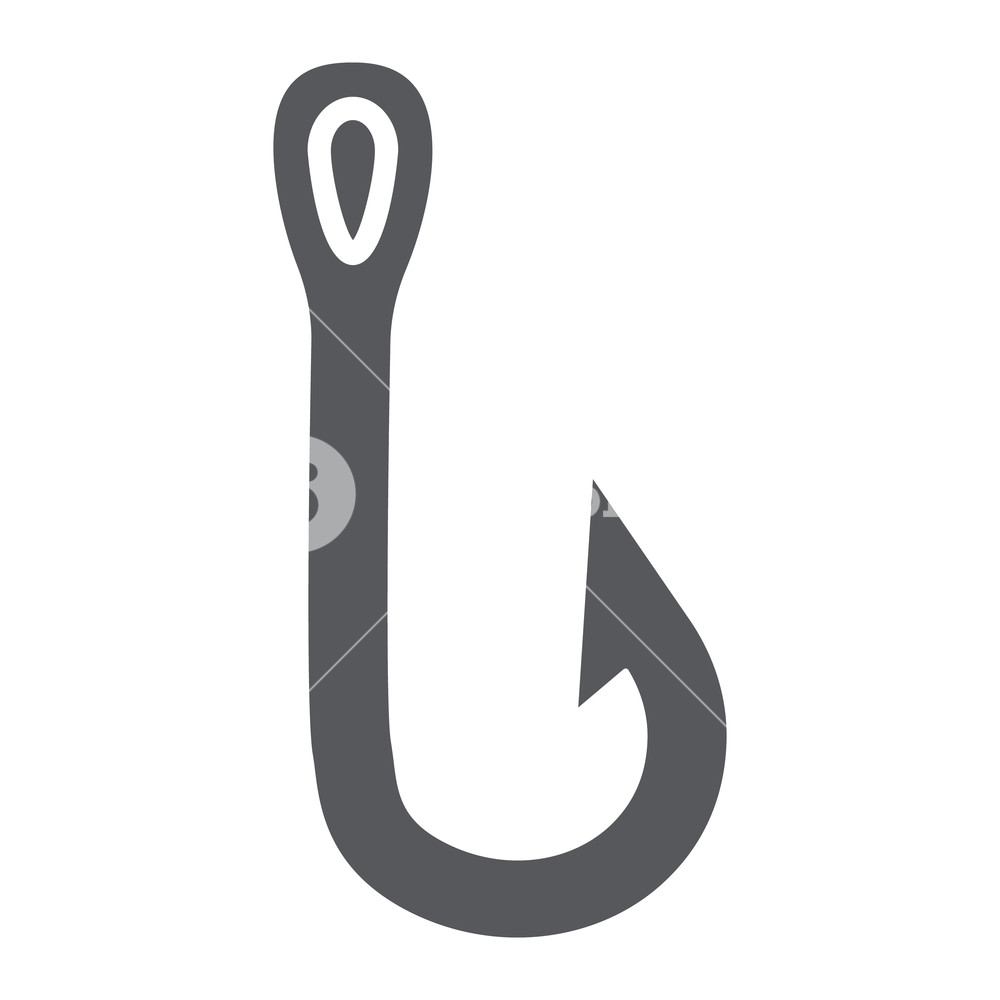 1000x1000 Fishing Hook Glyph Icon, Fishing And Bait, Fishhook Set Sign