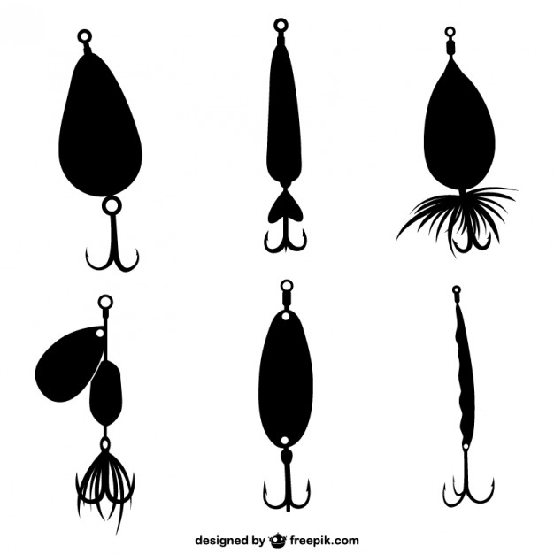 626x626 Fishing Hooks Silhouettes Vector Free Download