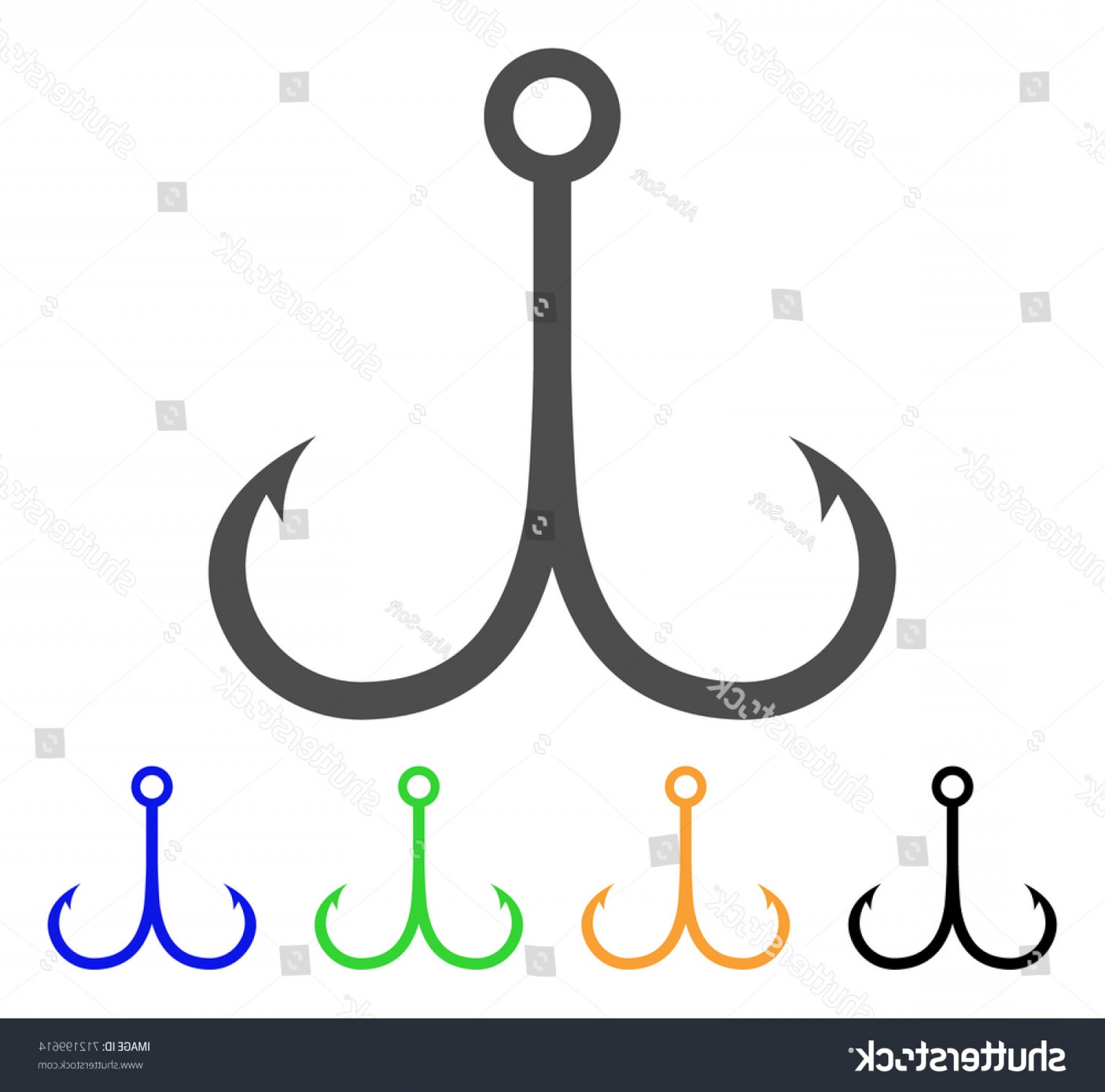 1800x1779 Double Fishing Hook Icon Vector Illustration Geekchicpro