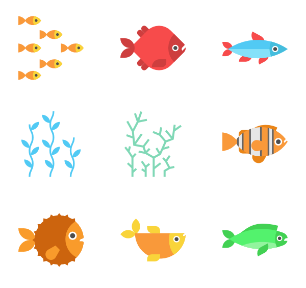 600x564 Fish Icons