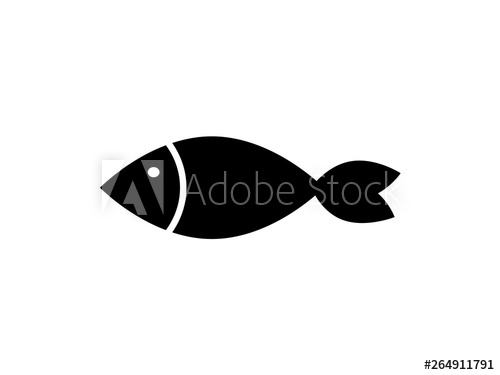 500x375 Black Fish Icon Vector Illustration