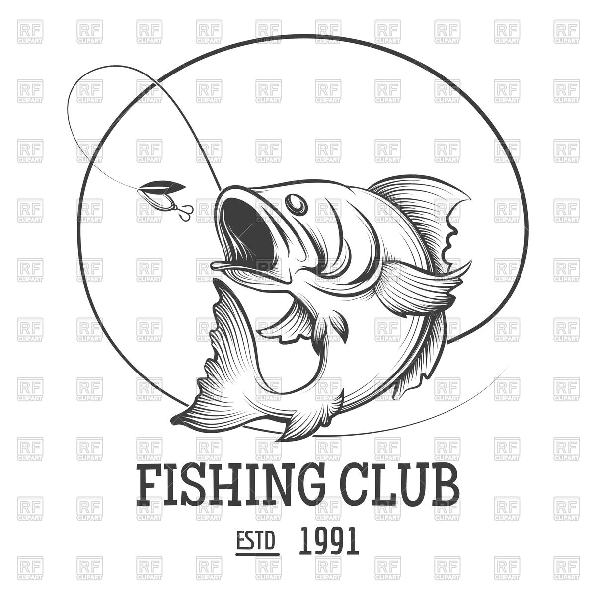 Fishing Club Logo With Fly Fish Vector Image Of Signs, Symbols 1200x1200 Fishing Club Logo With Fly Fish Vector Image Of Signs, Symbols