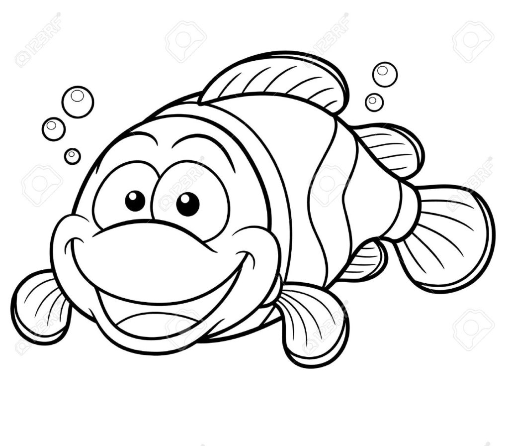 Coloring Vector Illustration Of Happy Clownfish Cartoon 1024x896 Coloring Vector Illustration Of Happy Clownfish Cartoon