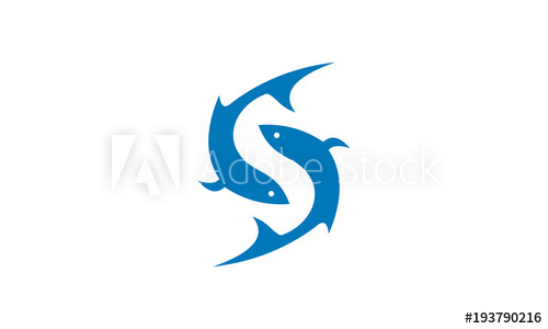 500x300 Fish Logo Vector Design Letter S Logo