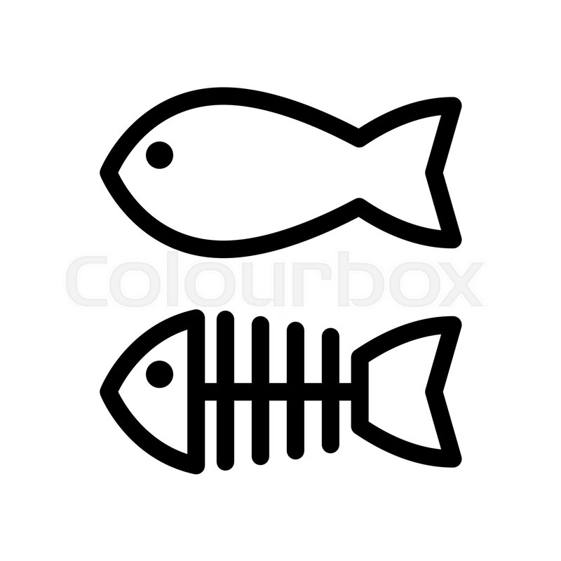 800x800 Fish And Skeleton Simple Vector Icon Stock Vector Colourbox