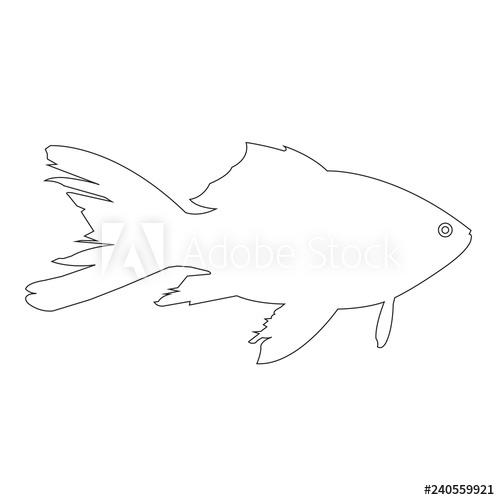 500x500 Fish Outline Vector Icon
