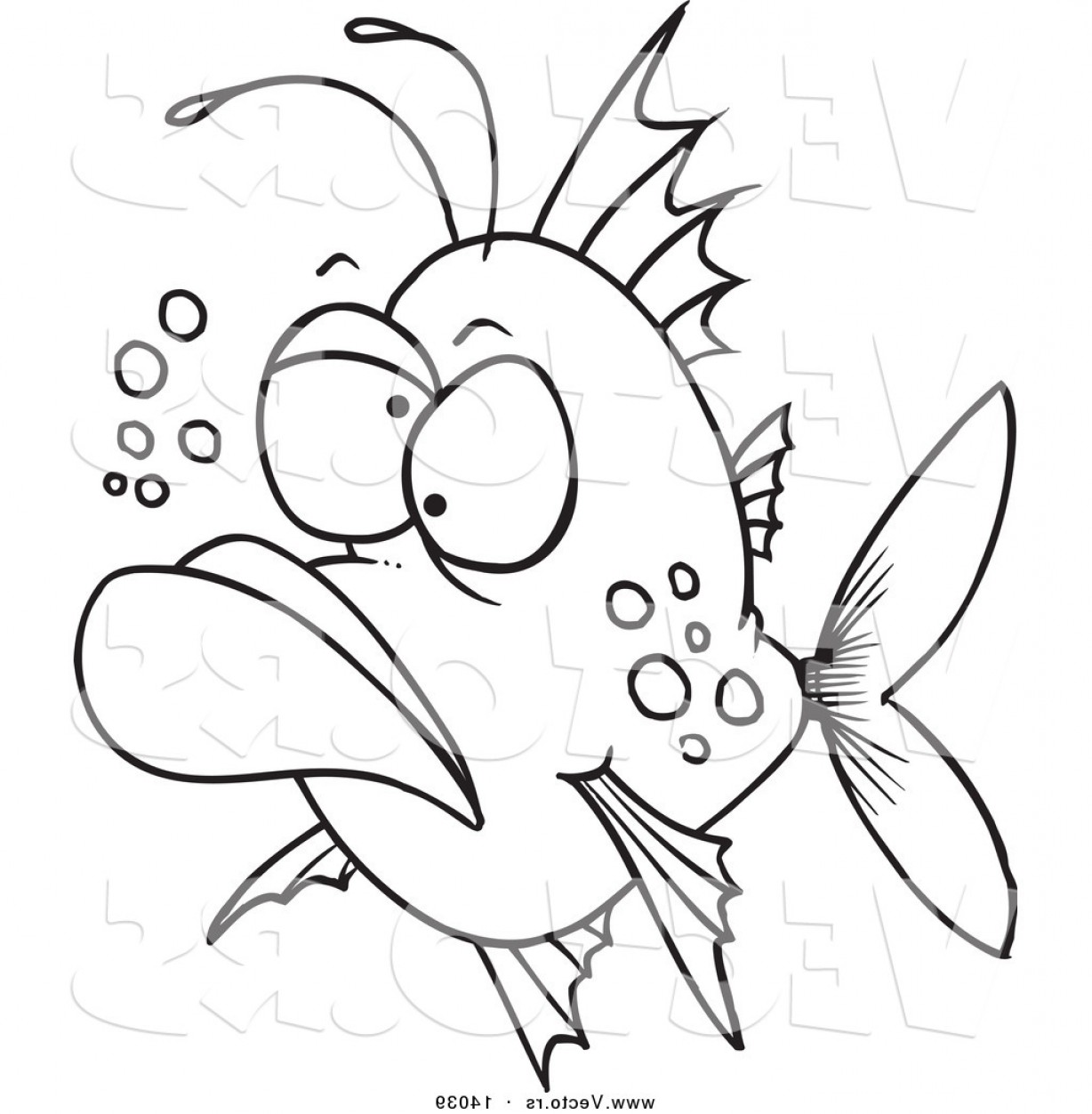 1228x1252 Red Fish Outline Vector Catamart