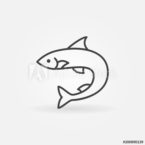 500x500 Salmon Fish Outline Vector Icon Or Logo Element