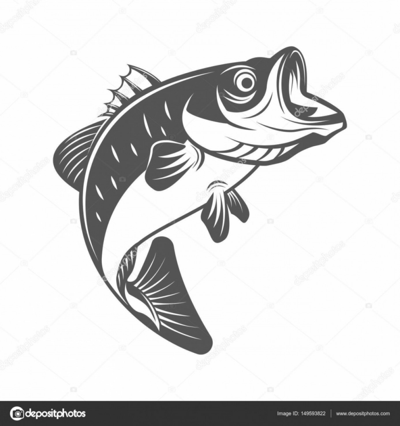 1386x1473 Stock Illustration Bass Fish Vector Illustration In Soidergi
