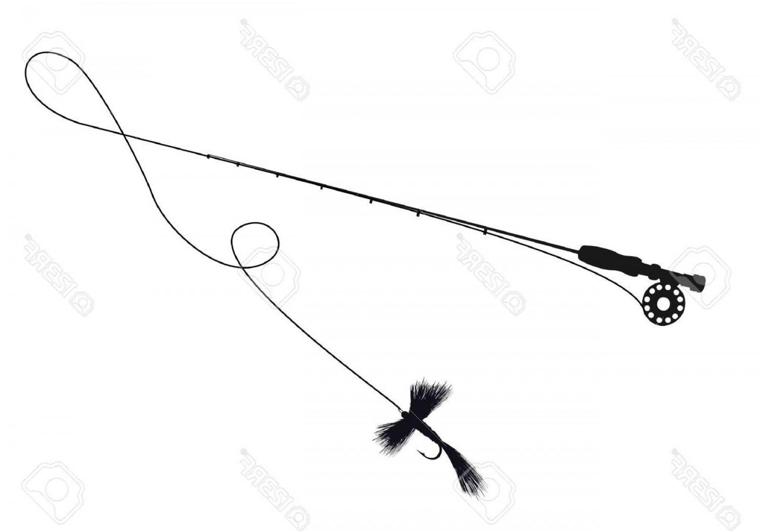 1560x1087 Top Fishing Pole Outline Vector Design Free Vector Art, Images