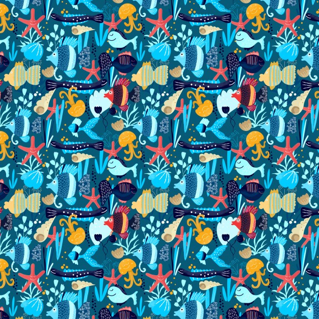 Fish Pattern Vector Free Download 626x626 Fish Pattern Vector Free Download