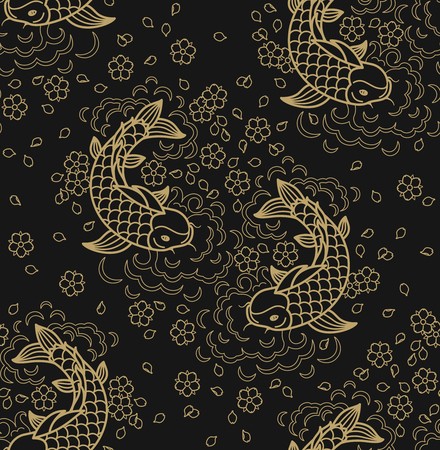 Fish Pattern Vector Line Seamless Koi Fish Backround Royalty 440x450 Fish Pattern Vector Line Seamless Koi Fish Backround Royalty