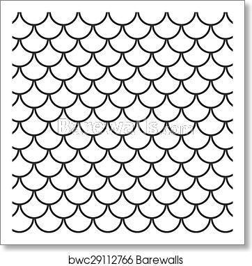 Seamless Fish Scale Pattern Vector Illustration, Art Print 362x382 Seamless Fish Scale Pattern Vector Illustration, Art Print