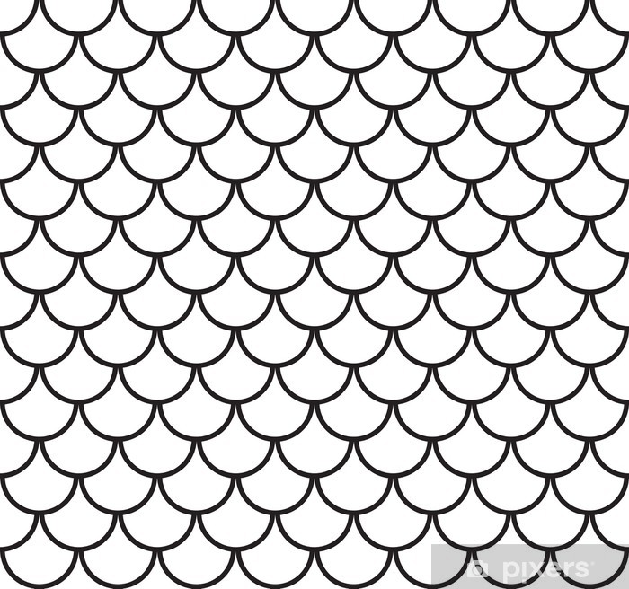 Seamless Fish Scale Pattern Vector Illustration Wall Mural 700x656 Seamless Fish Scale Pattern Vector Illustration Wall Mural