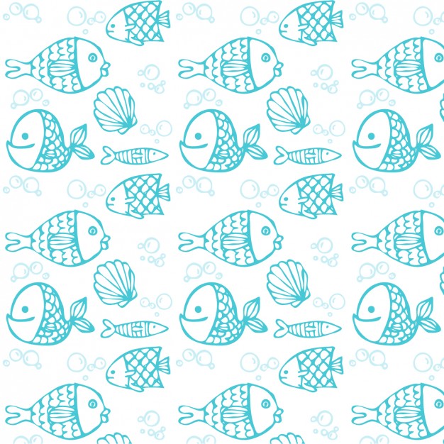Blue Hand Drawn Fish Pattern Vector Free Download 626x626 Blue Hand Drawn Fish Pattern Vector Free Download