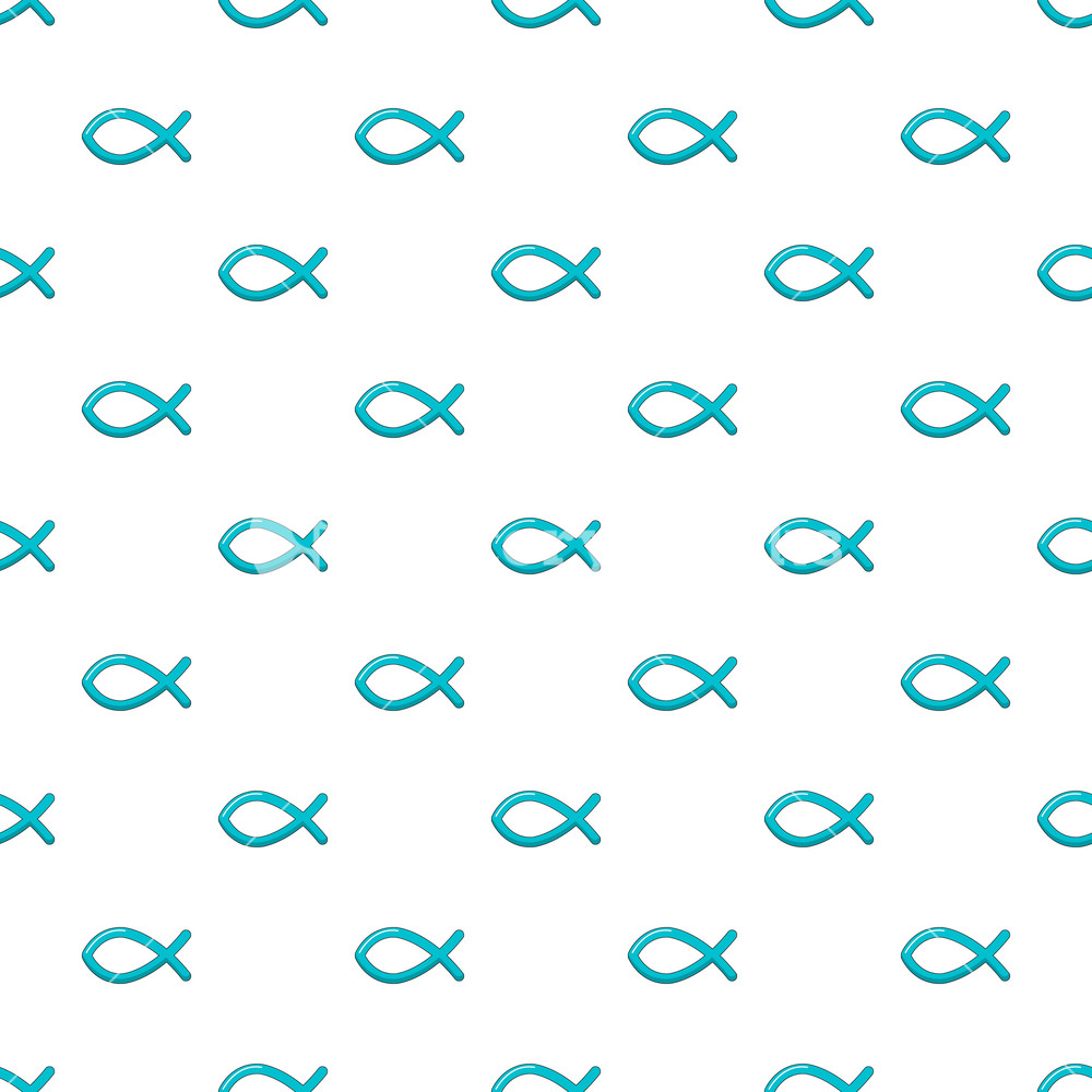 Christian Fish Symbol Pattern In Cartoon Style Seamless Pattern 1000x1000 Christian Fish Symbol Pattern In Cartoon Style Seamless Pattern