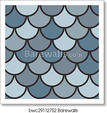 362x382 Seamless Fish Scale Pattern Vector Illustration, Art Print