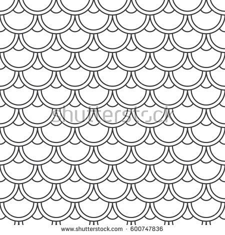 450x470 Seamless Black And White Vintage Oriental Fish Scales Pattern