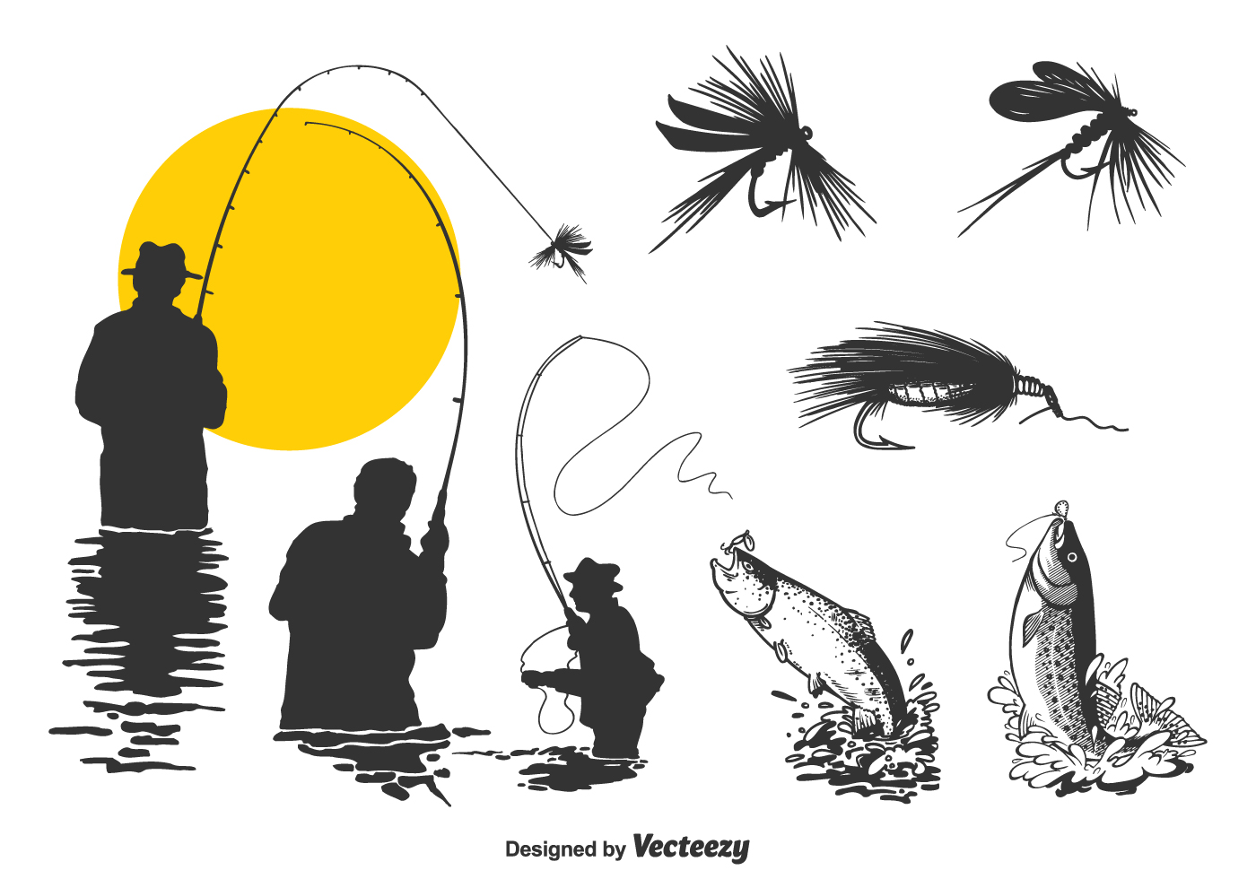 1400x980 Fishing Free Vector Art