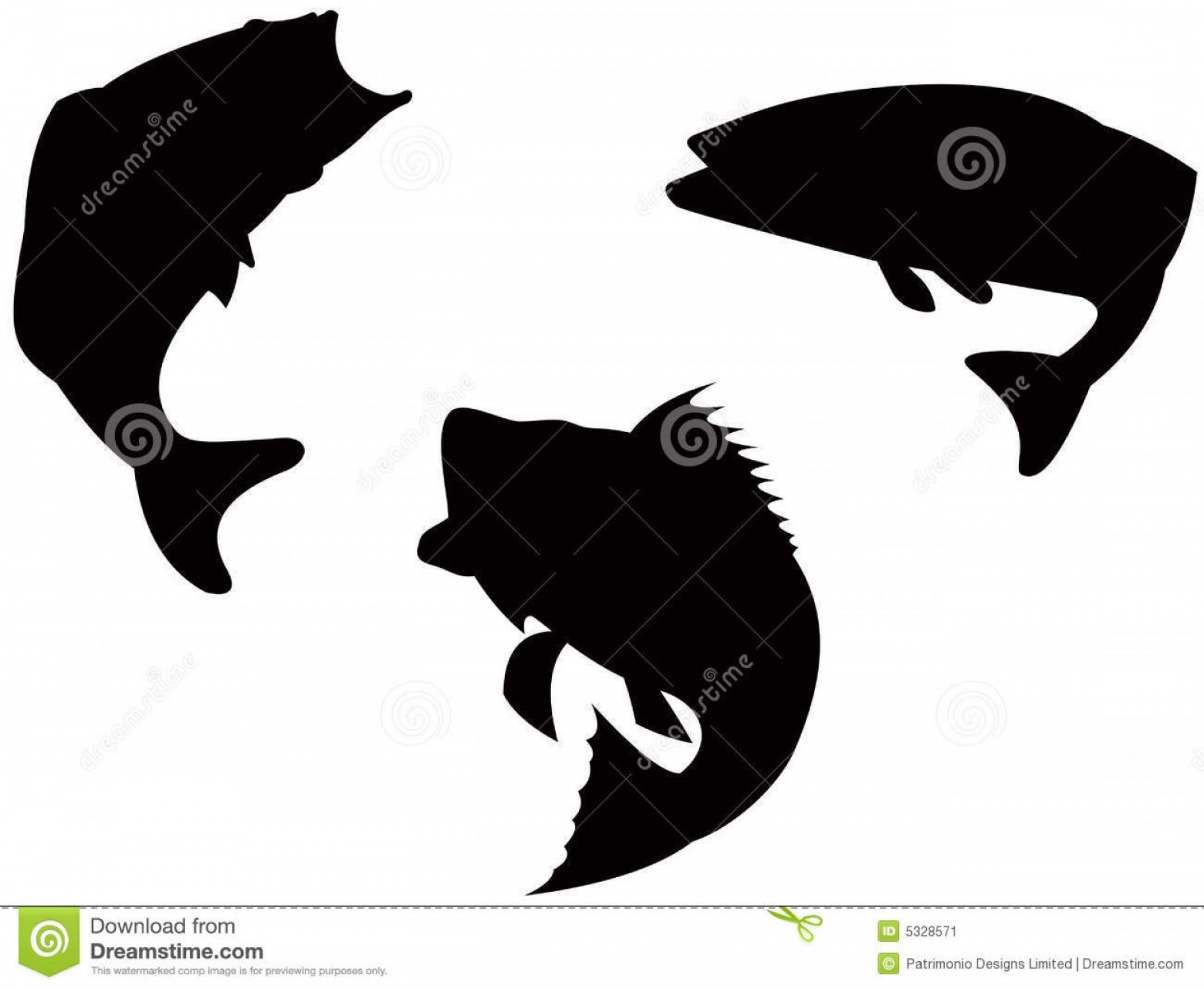 1872x1538 Jumpimg Bass Fish Silhouettes Vector Geekshirts