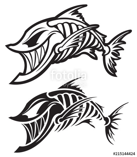 436x500 Fish Skeleton Stock Image And Royalty Free Vector