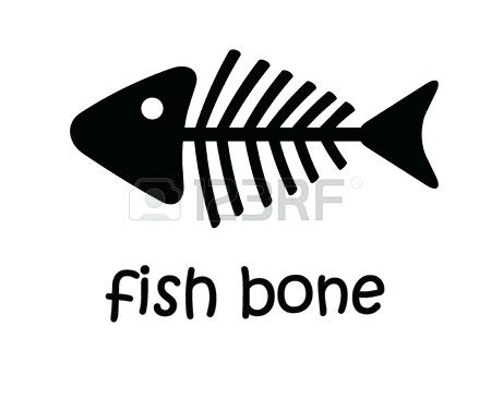 450x366 Black Fish Skeleton With Text Isolated On White Simple Vector