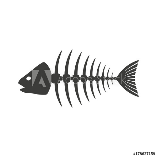500x500 Fish Skeleton Vector
