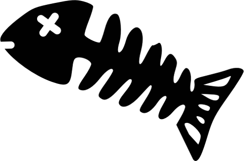 500x330 Silhouette Fish Skeleton Vector Drawing