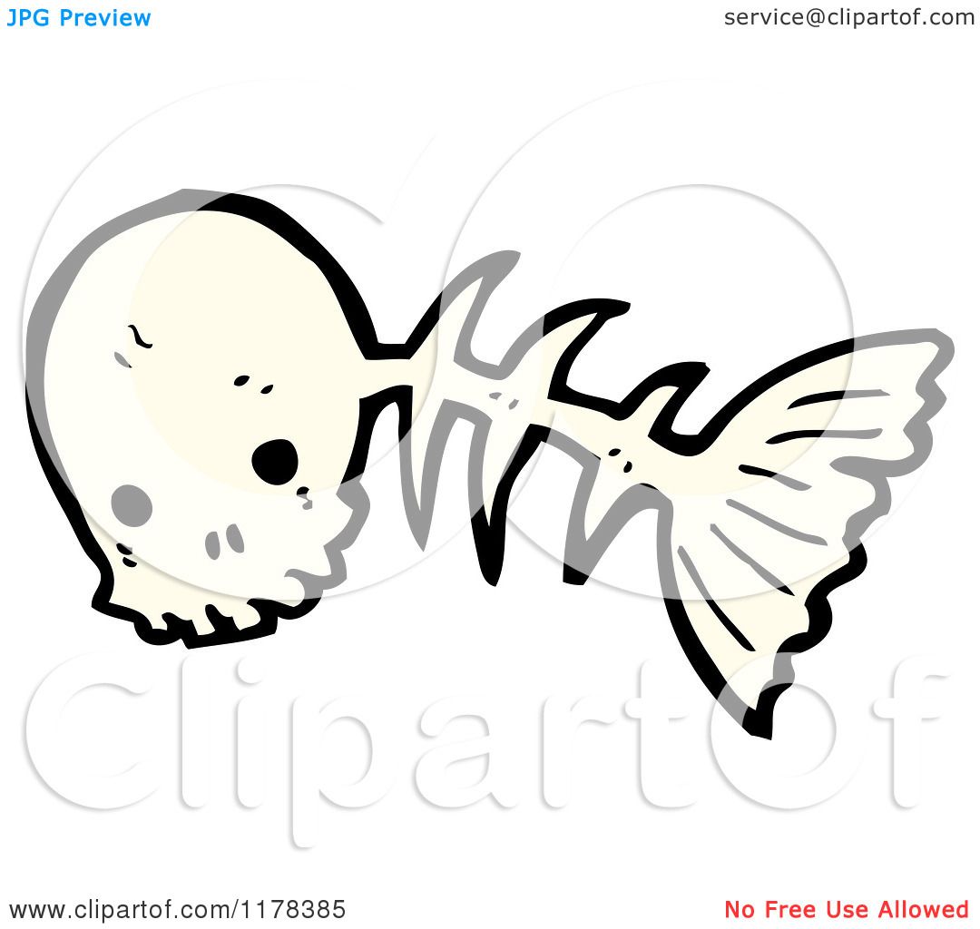 1080x1024 Cartoon Of A Fish Skeleton