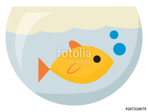 Clipart Of A Yellow Fish In The Fish Tank, Vector Or Color 500x378 Clipart Of A Yellow Fish In The Fish Tank, Vector Or Color