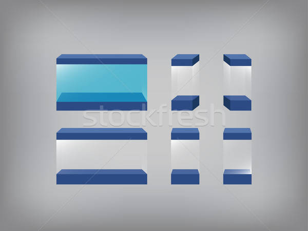 600x450 Empty Showcase, Glass Box, Glass Case, Aquarium, Fish Tank Vector