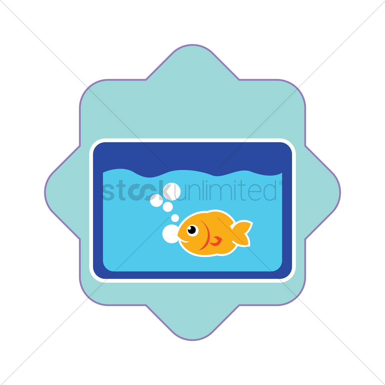 Fish Tank Vector Image 1300x1300 Fish Tank Vector Image