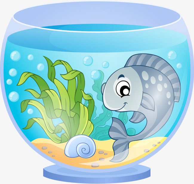 650x618 Blue Fish And Fish Tank, Blue Vector, Fish Vector, Decoration Png