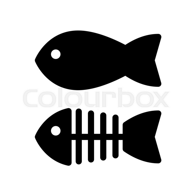 800x800 Fish And Skeleton Simple Vector Icon Stock Vector Colourbox
