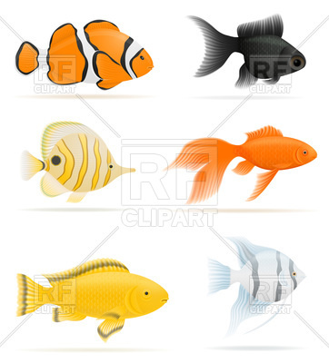 362x400 Set Of Aquarium Fish Vector Image Of Plants And Animals