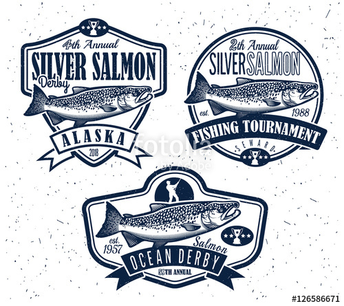 500x445 Fishing Vector Logo Salmon Fish Icon Stock Image And Royalty